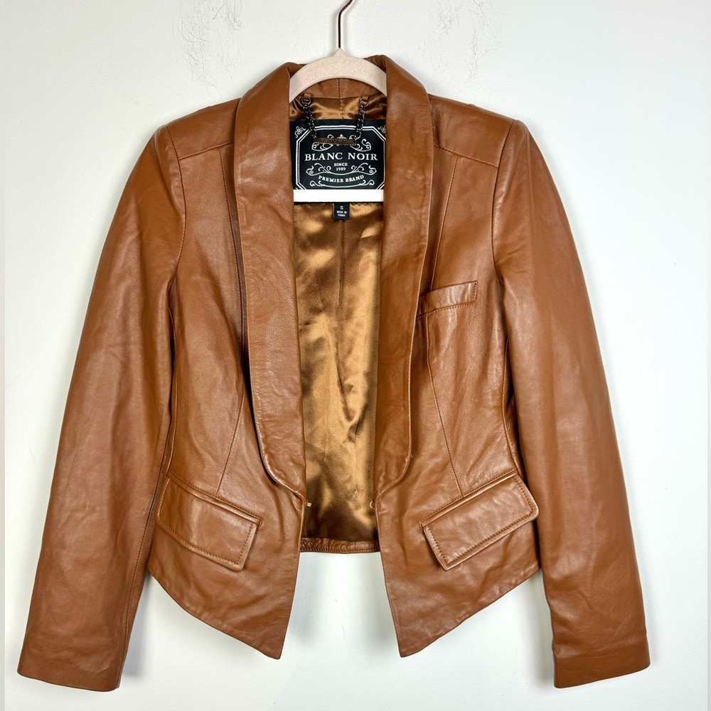 Blanc Noir Tan Leather Jacket